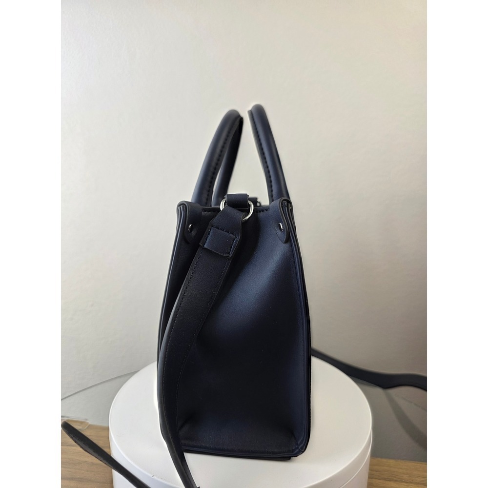 Nine West Archy Mini Satchel Navy Floral Logo Crossbody Bag  Flawed Poor - Picture 3 of 9
